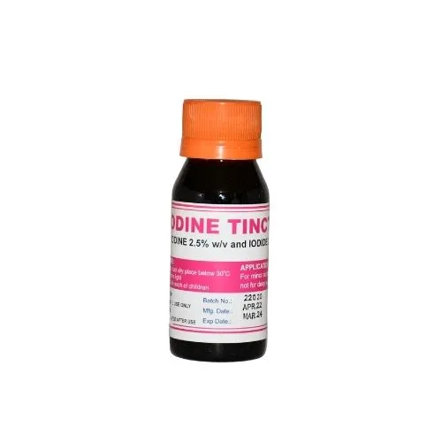 Iodine tincture Iodine crystals 2.5% and potassium Iodide 2.5%